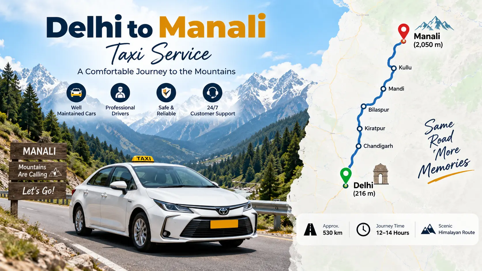 Delhi to Manali Taxi