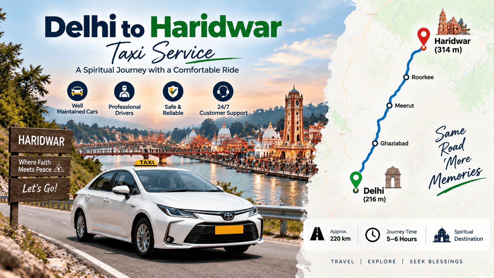 Delhi to Haridwar Taxi